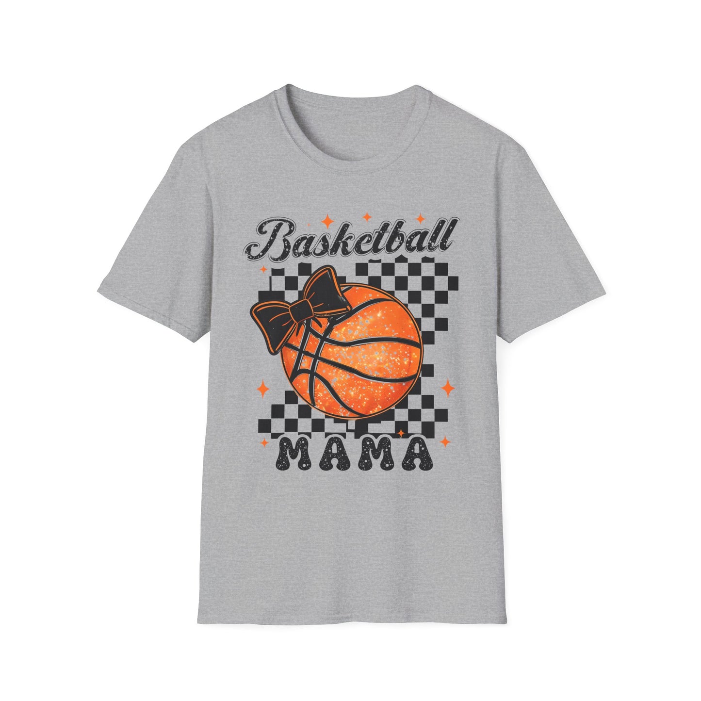 Basketball Mama T-Shirt — Checkered Retro Basketball Mom Tee