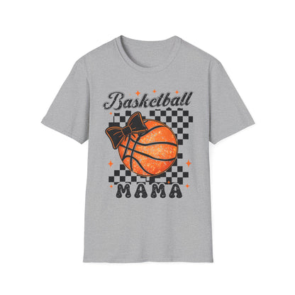 Basketball Mama T-Shirt — Checkered Retro Basketball Mom Tee