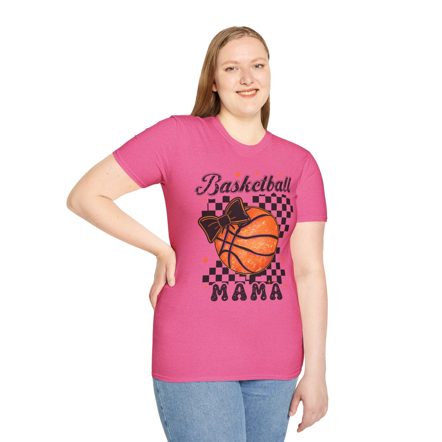 Basketball Mama T-Shirt — Checkered Retro Basketball Mom Tee