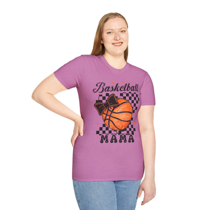 Basketball Mama T-Shirt — Checkered Retro Basketball Mom Tee