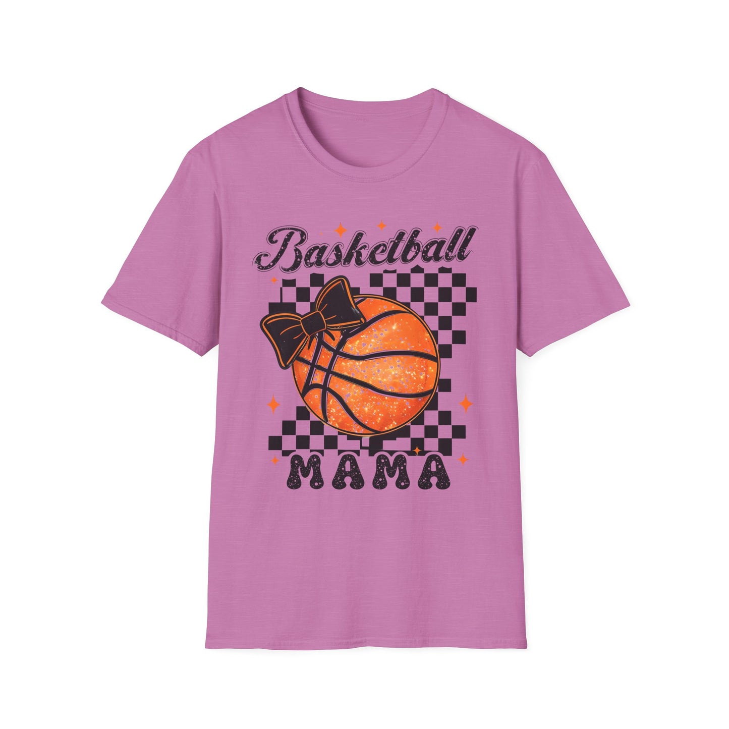 Basketball Mama T-Shirt — Checkered Retro Basketball Mom Tee