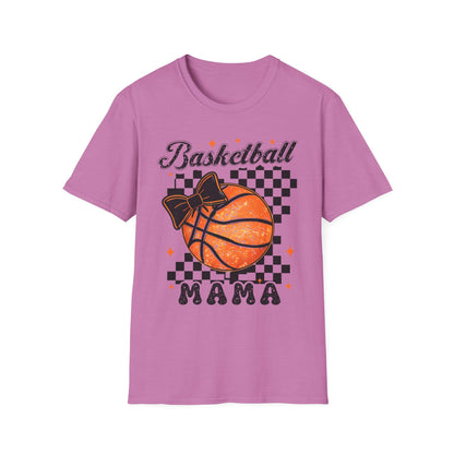 Basketball Mama T-Shirt — Checkered Retro Basketball Mom Tee