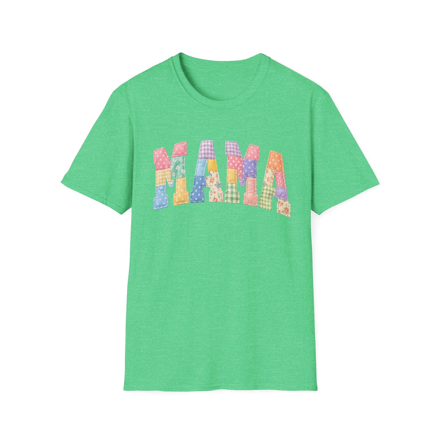 Mama Patchwork T-Shirt — Colorful Quilted Mom Graphic Tee
