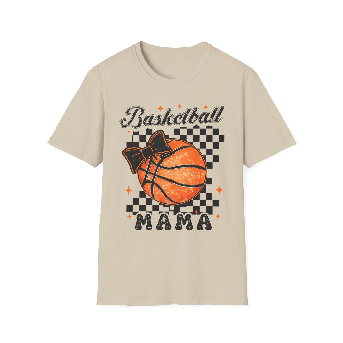 Basketball Mama T-Shirt — Checkered Retro Basketball Mom Tee