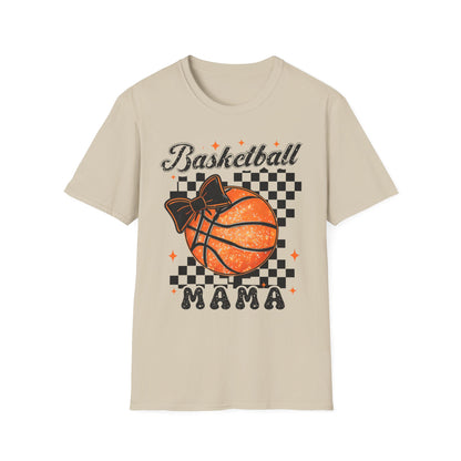 Basketball Mama T-Shirt — Checkered Retro Basketball Mom Tee