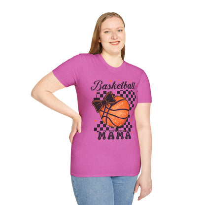 Basketball Mama T-Shirt — Checkered Retro Basketball Mom Tee