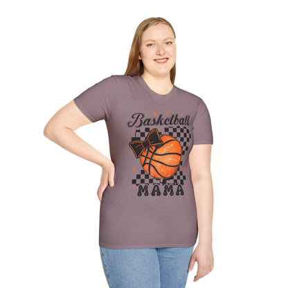 Basketball Mama T-Shirt — Checkered Retro Basketball Mom Tee