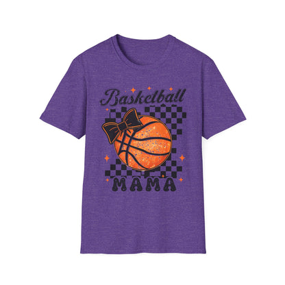 Basketball Mama T-Shirt — Checkered Retro Basketball Mom Tee