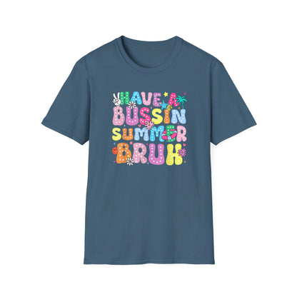 Teacher End of School T-Shirt – "Have a Bussin Summer" Colorful School Staff Tee
