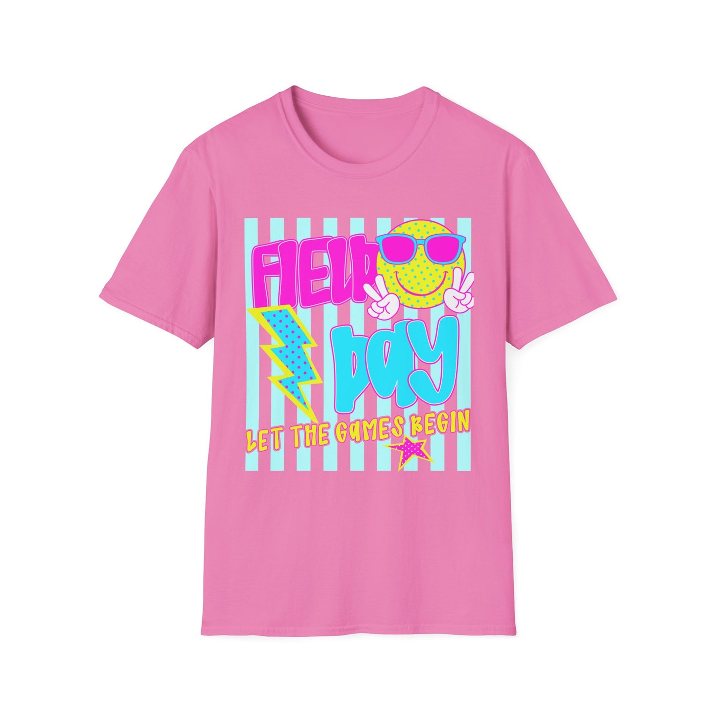 Field Day Teacher T-shirt Blue Stripes