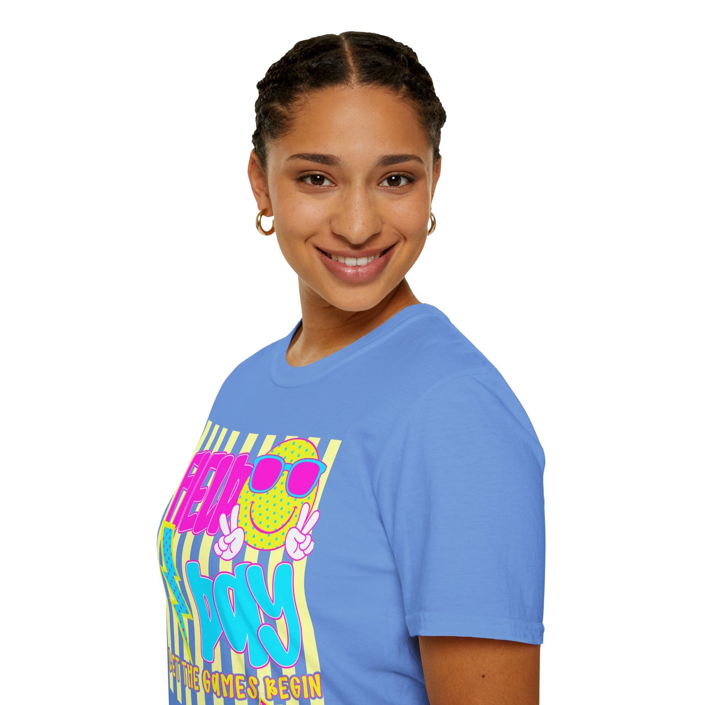 Field Day Teacher T-shirt Yellow Stripes