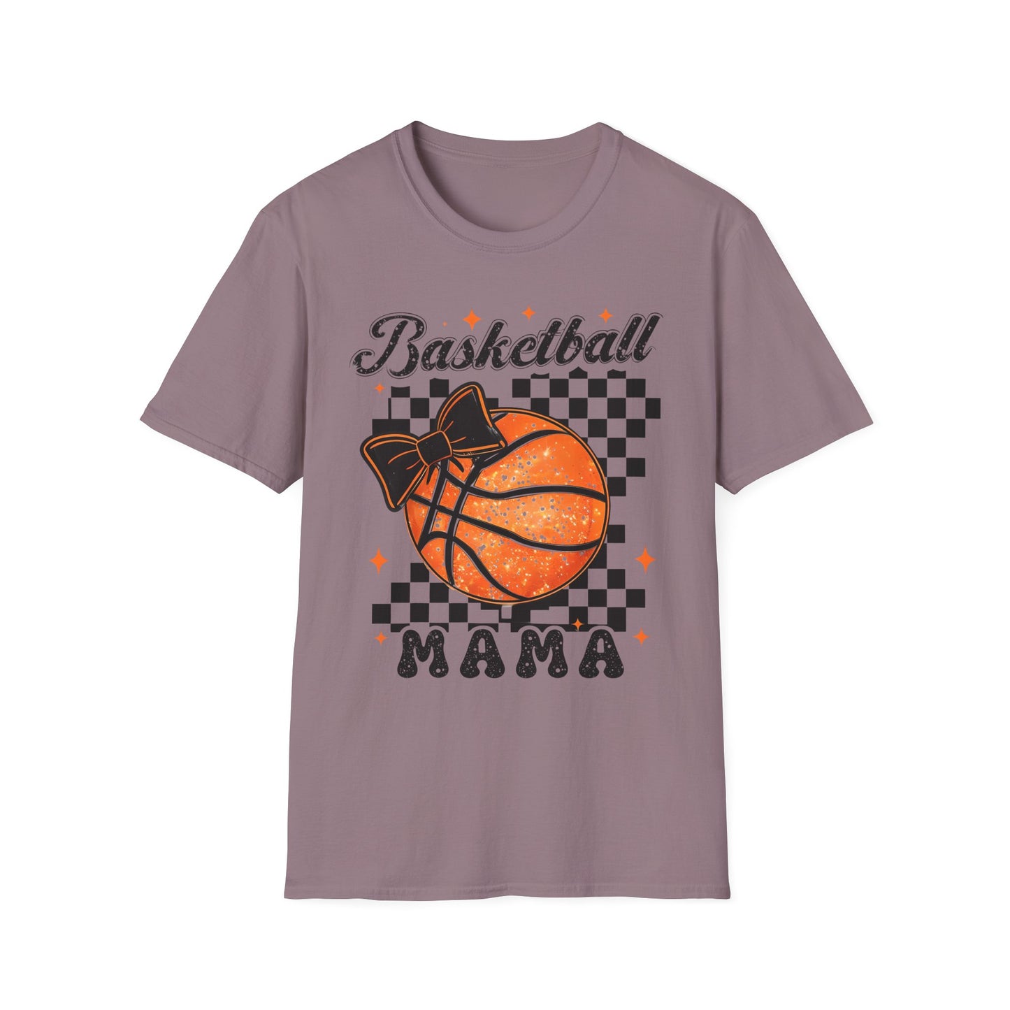 Basketball Mama T-Shirt — Checkered Retro Basketball Mom Tee