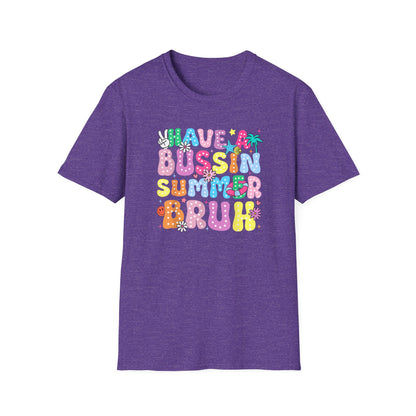 Teacher End of School T-Shirt – "Have a Bussin Summer" Colorful School Staff Tee