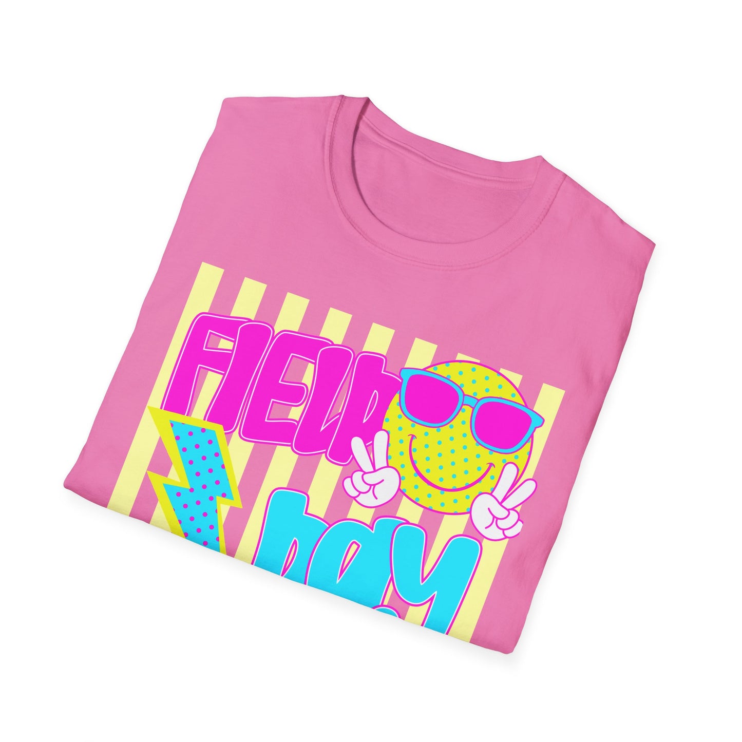 Field Day Teacher T-shirt Yellow Stripes