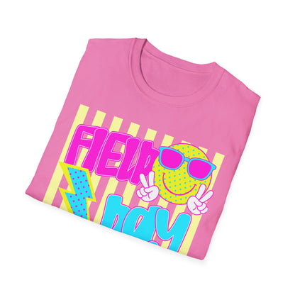 Field Day Teacher T-shirt Yellow Stripes