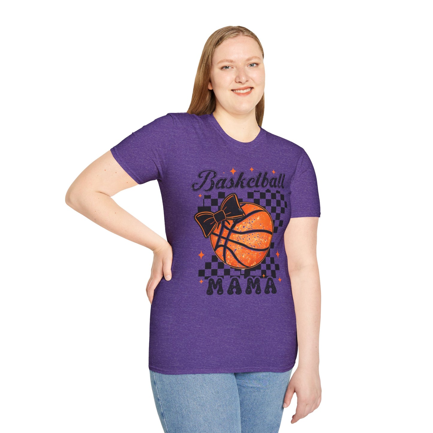 Basketball Mama T-Shirt — Checkered Retro Basketball Mom Tee