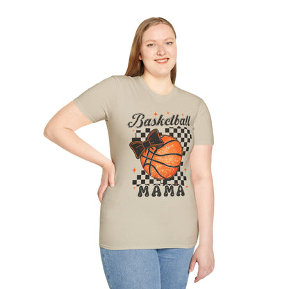 Basketball Mama T-Shirt — Checkered Retro Basketball Mom Tee