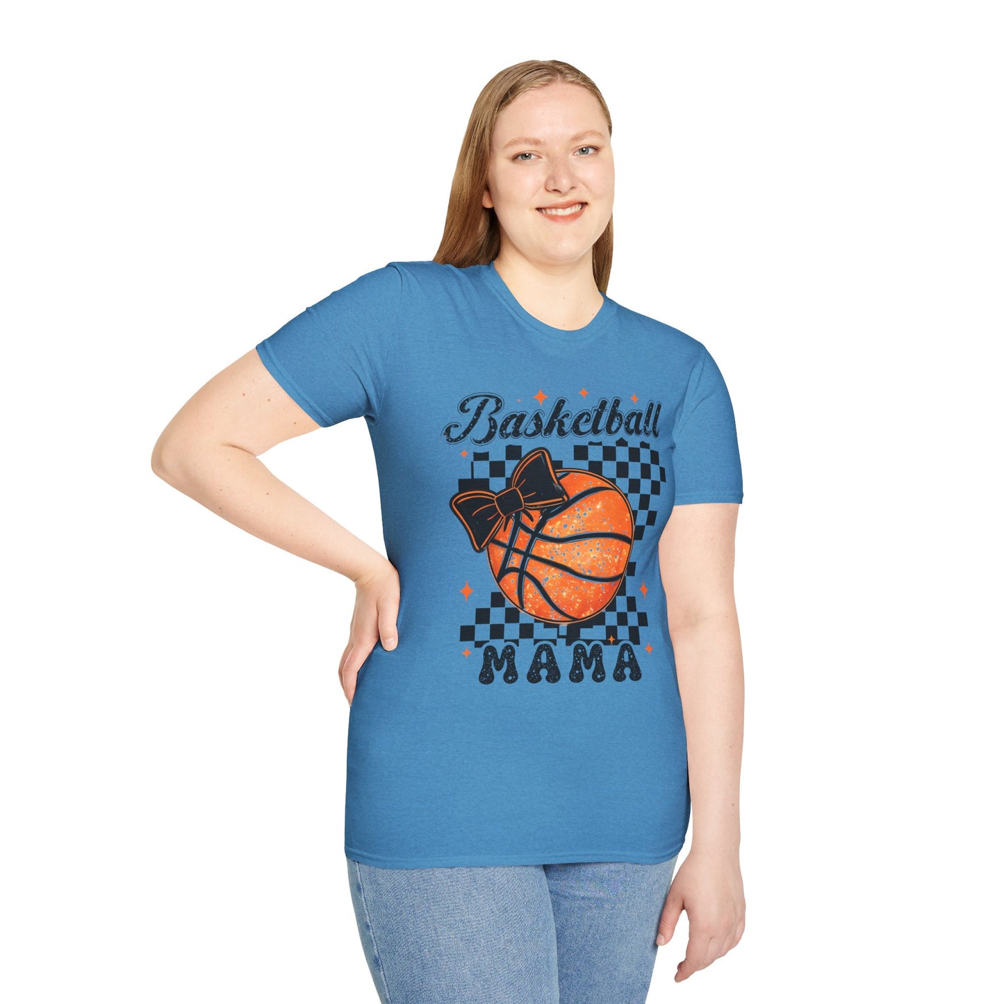 Basketball Mama T-Shirt — Checkered Retro Basketball Mom Tee