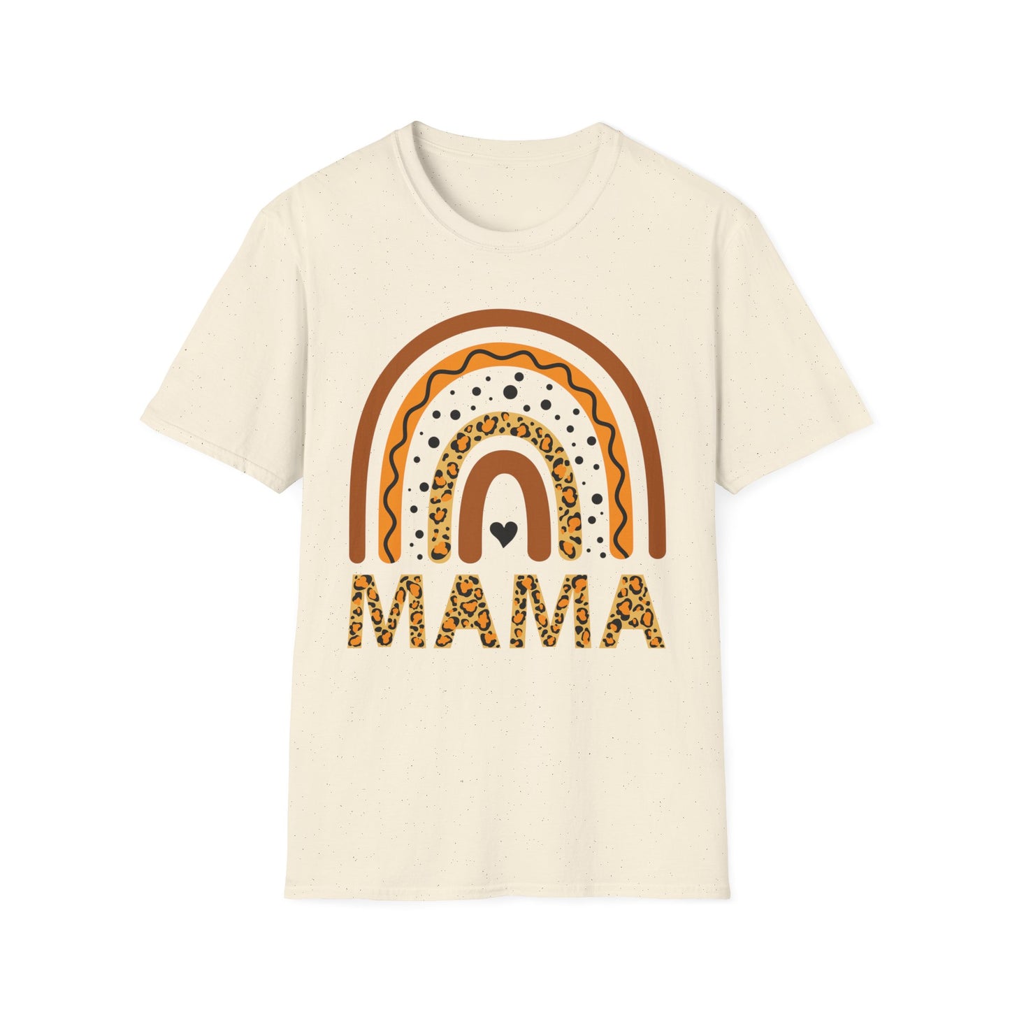 Mama Leopard Rainbow T‑Shirt — Boho Rust & Brown Mother’s Day Tee