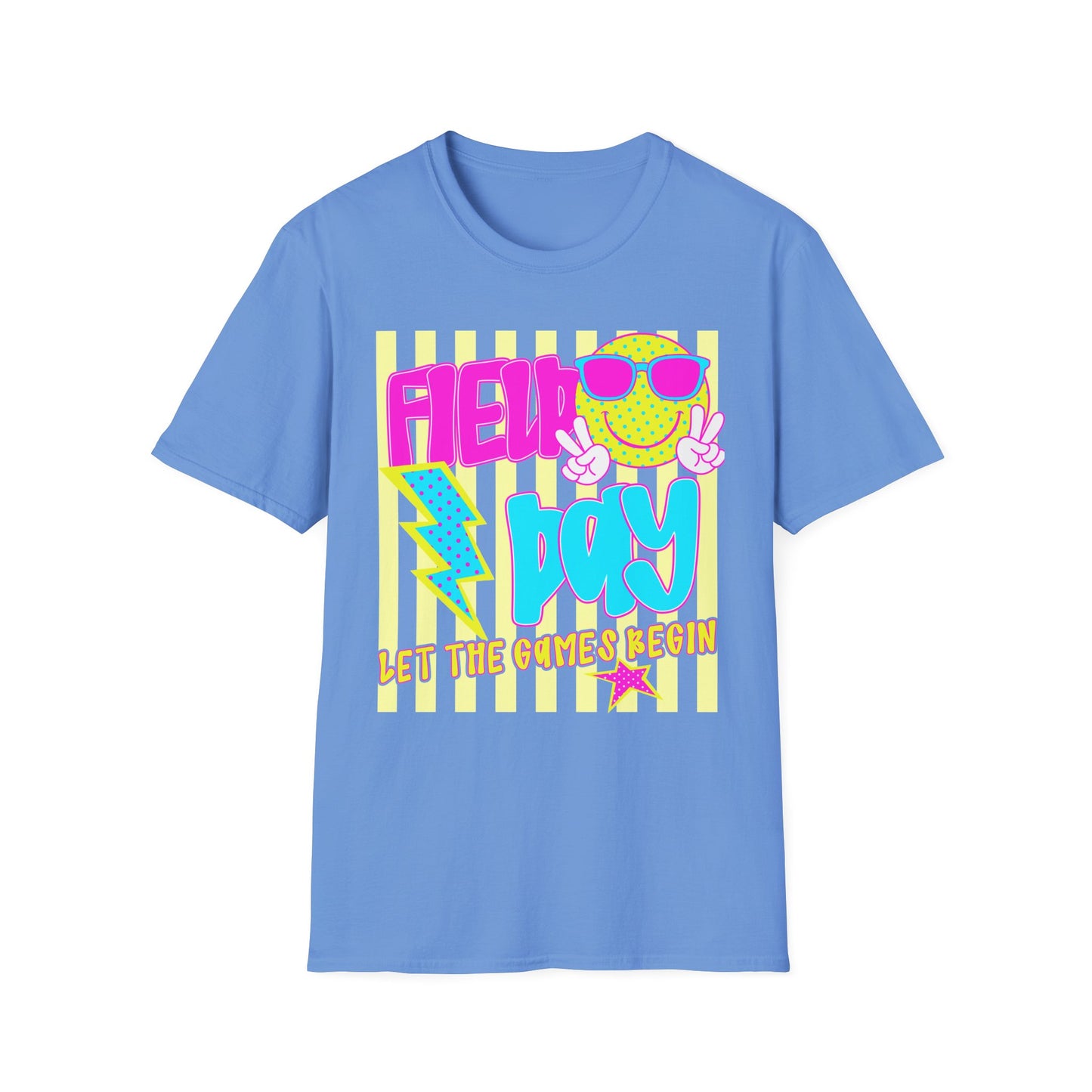 Field Day Teacher T-shirt Yellow Stripes