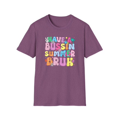 Teacher End of School T-Shirt – "Have a Bussin Summer" Colorful School Staff Tee