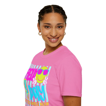 Field Day Teacher T-shirt Blue Stripes