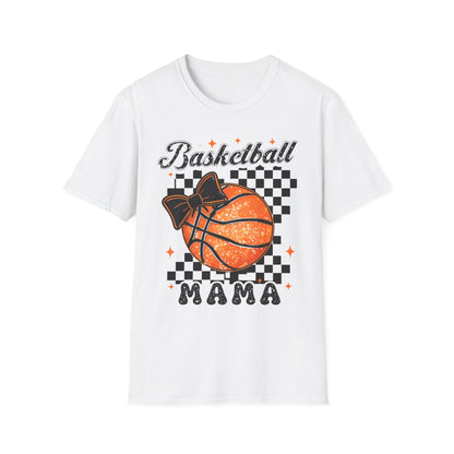 Basketball Mama T-Shirt — Checkered Retro Basketball Mom Tee