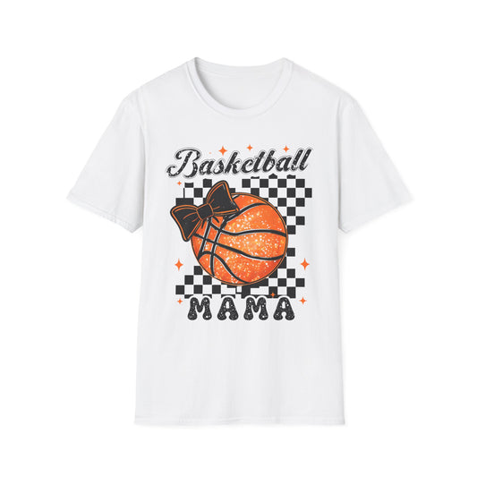 Basketball Mama T-Shirt — Checkered Retro Basketball Mom Tee