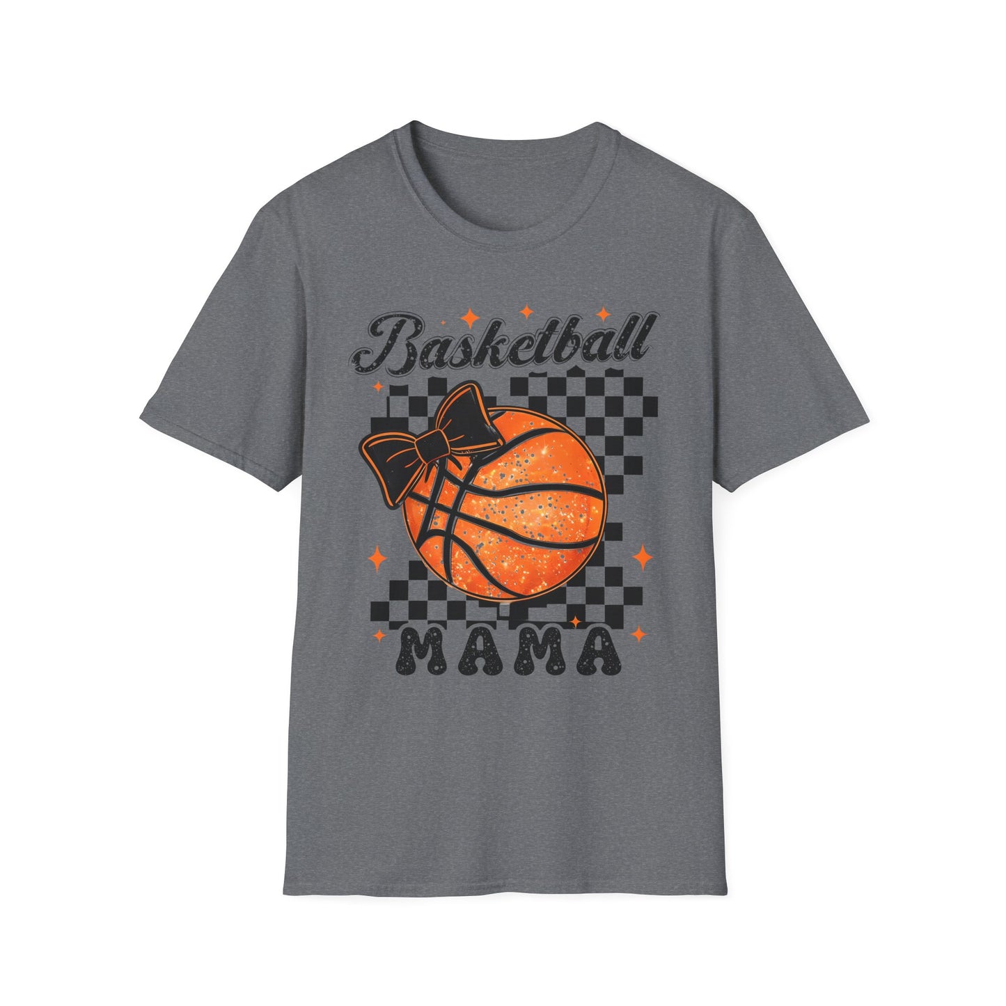 Basketball Mama T-Shirt — Checkered Retro Basketball Mom Tee