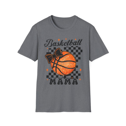 Basketball Mama T-Shirt — Checkered Retro Basketball Mom Tee