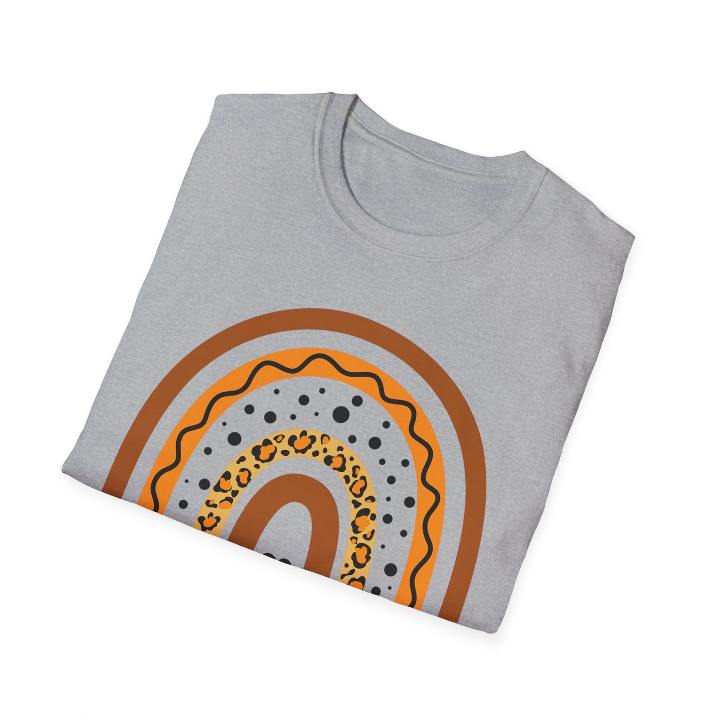 Mama Leopard Rainbow T‑Shirt — Boho Rust & Brown Mother’s Day Tee