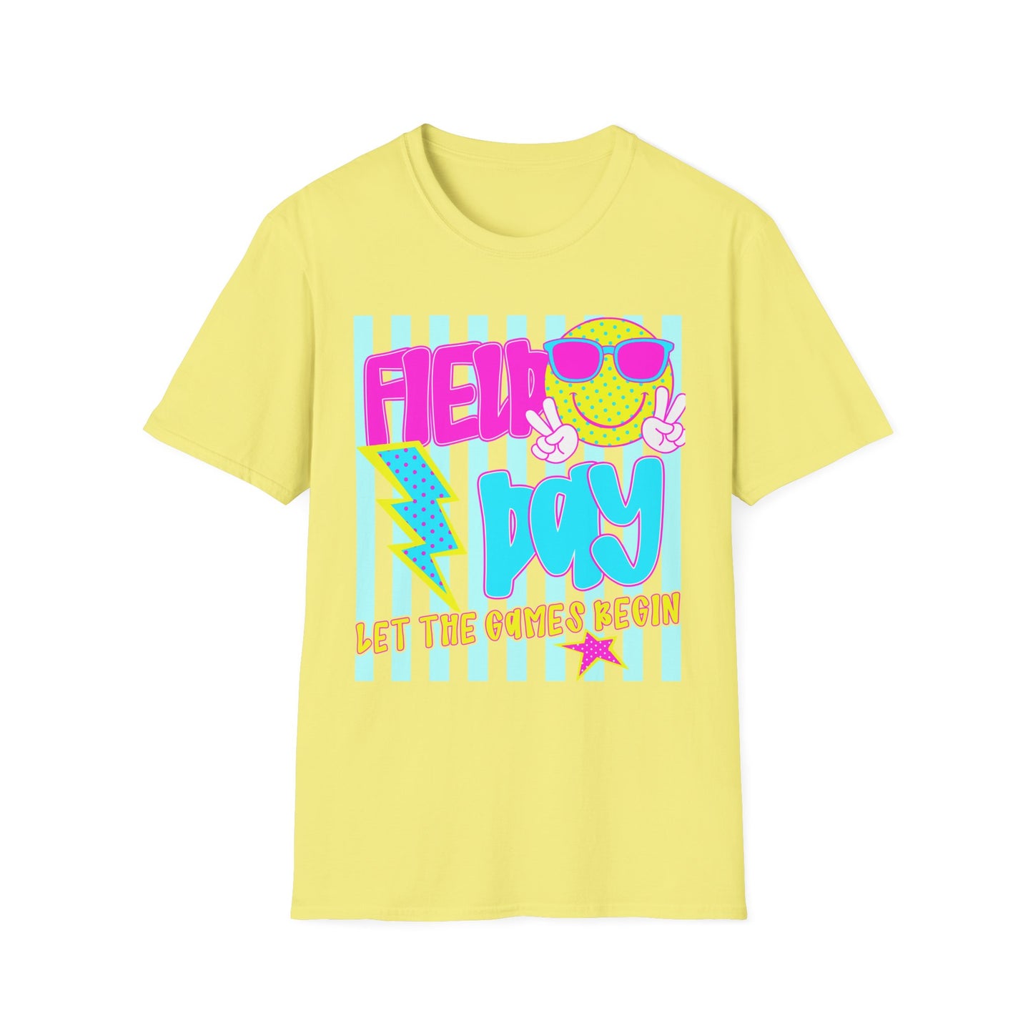 Field Day Teacher T-shirt Blue Stripes