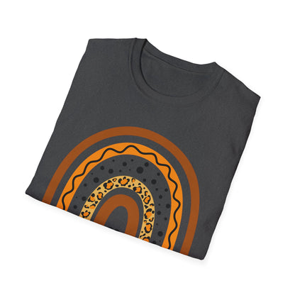 Mama Leopard Rainbow T‑Shirt — Boho Rust & Brown Mother’s Day Tee