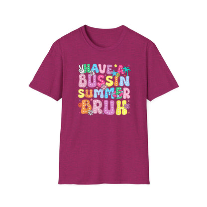 Teacher End of School T-Shirt – "Have a Bussin Summer" Colorful School Staff Tee