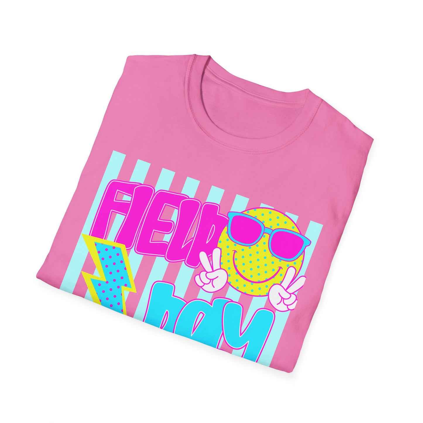 Field Day Teacher T-shirt Blue Stripes