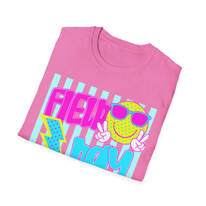 Field Day Teacher T-shirt Blue Stripes