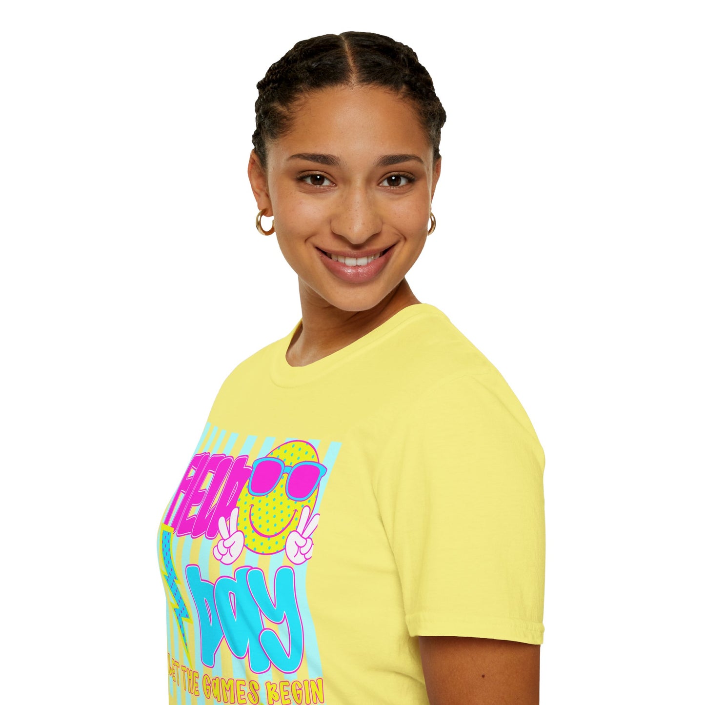 Field Day Teacher T-shirt Blue Stripes