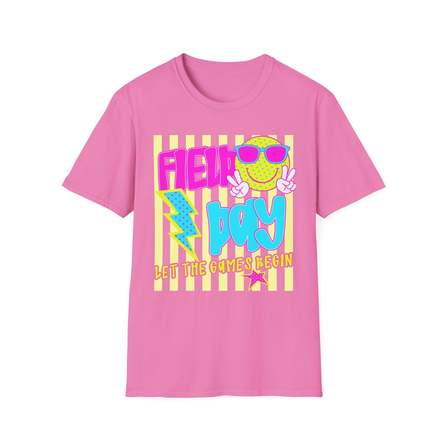 Field Day Teacher T-shirt Yellow Stripes