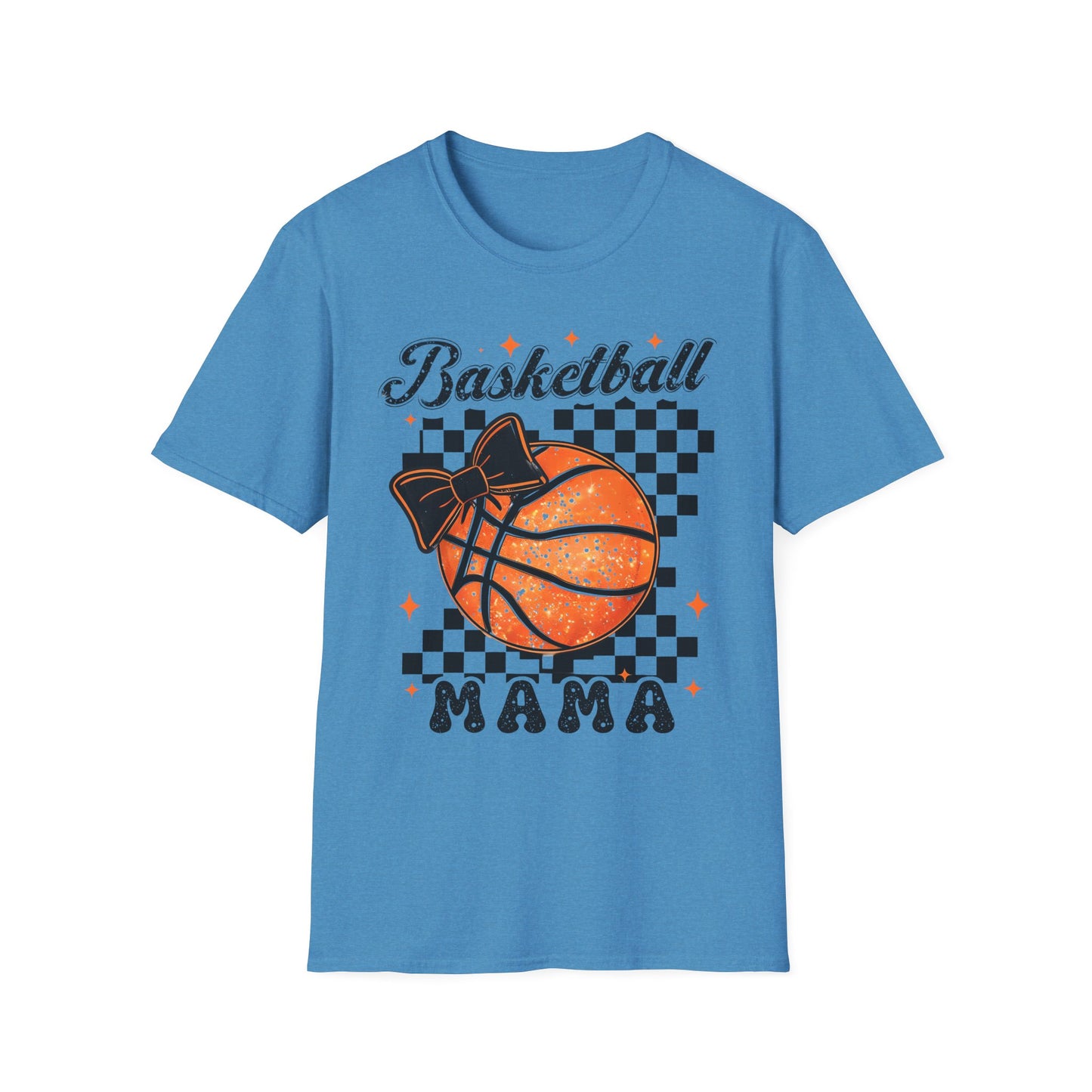 Basketball Mama T-Shirt — Checkered Retro Basketball Mom Tee