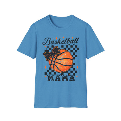 Basketball Mama T-Shirt — Checkered Retro Basketball Mom Tee