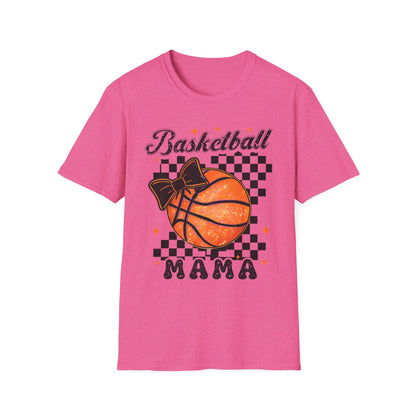 Basketball Mama T-Shirt — Checkered Retro Basketball Mom Tee