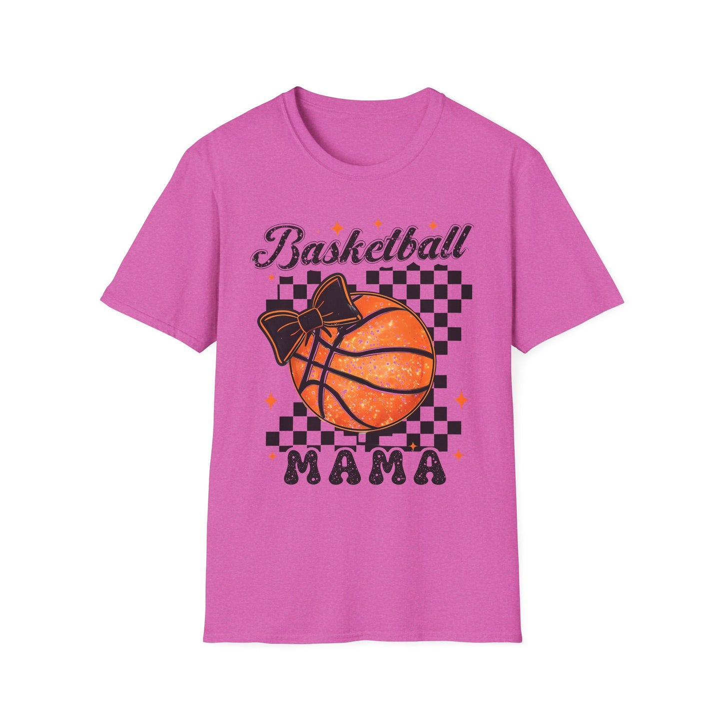 Basketball Mama T-Shirt — Checkered Retro Basketball Mom Tee