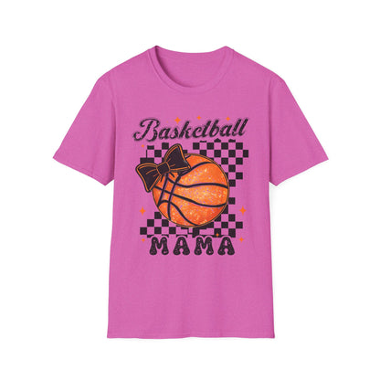 Basketball Mama T-Shirt — Checkered Retro Basketball Mom Tee