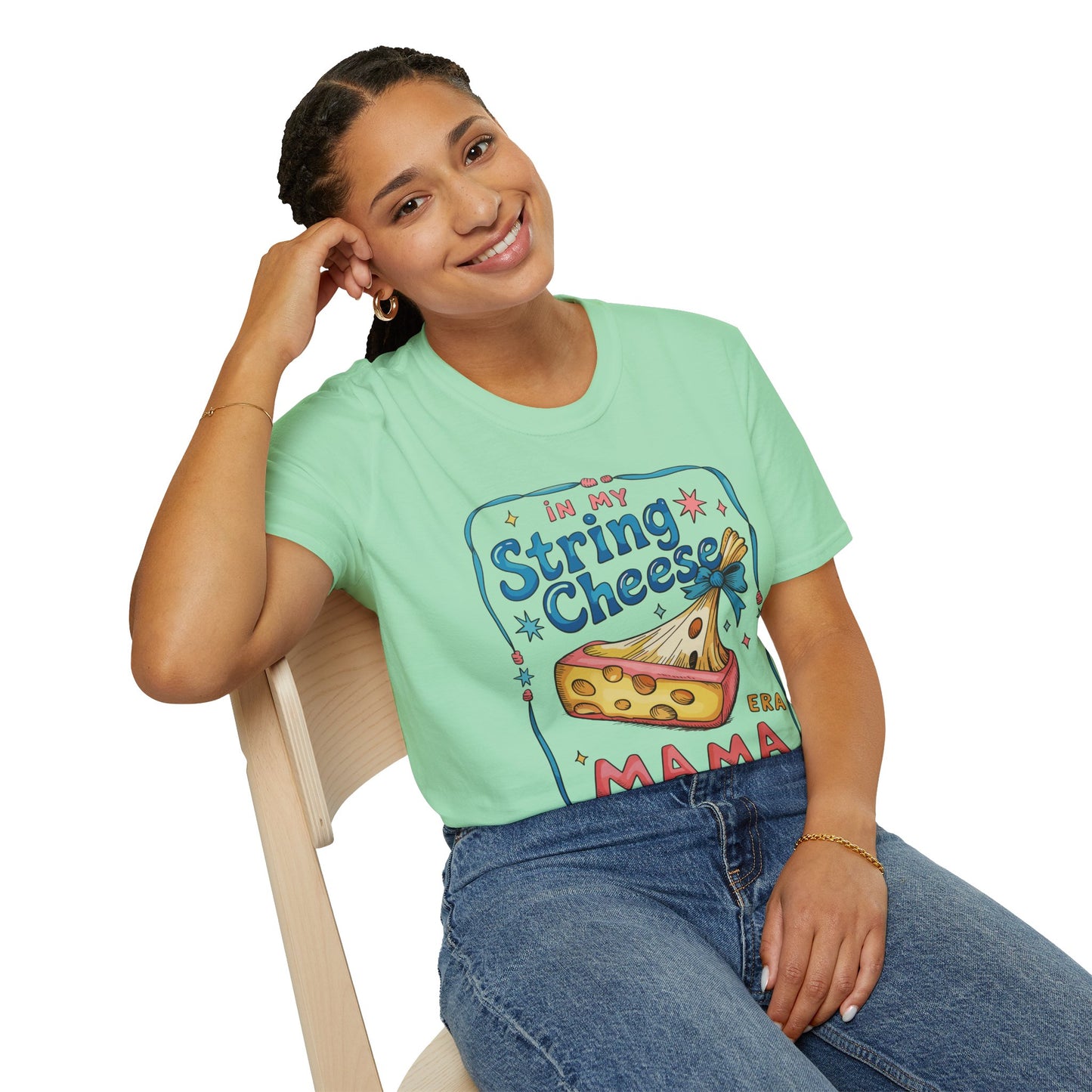 String Cheese Mama T-Shirt – Vintage Cheese Lover Mom Tee