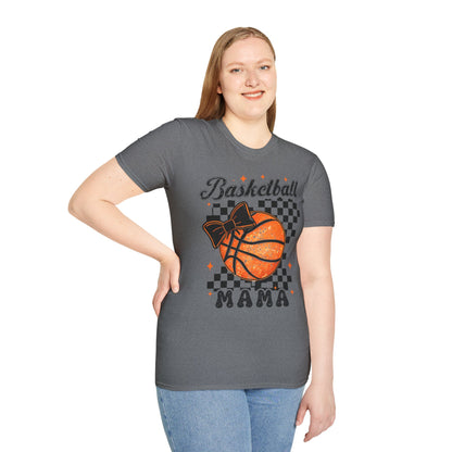 Basketball Mama T-Shirt — Checkered Retro Basketball Mom Tee